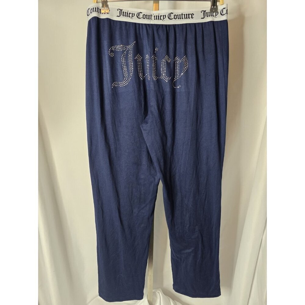Juicy Couture Rhinestone Sleepwear/Loungewear 2 Pc Set Navy Blue Size LARGE - Picture 6 of 11